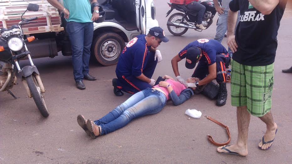 Vítima foram socorrida pelo Samu e encaminhadas ao PS/Foto: Cedidas acidente-placido