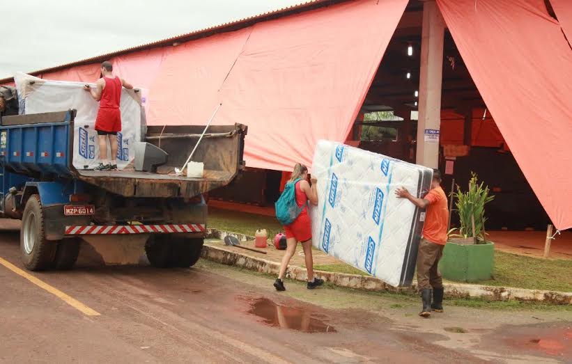 Até às 16 horas desta segunda-feira, 41 famílias, num total de 139 pessoas já estavam abrigadas no local/Foto: Ascom abrigoparque