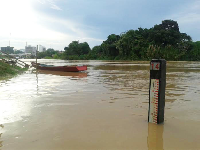 Rio Acre volta a subir e já se aproxima da cota de transbordamento/Foto: Wiliandro Derze/ContilNet Notícias cheiaacreeili