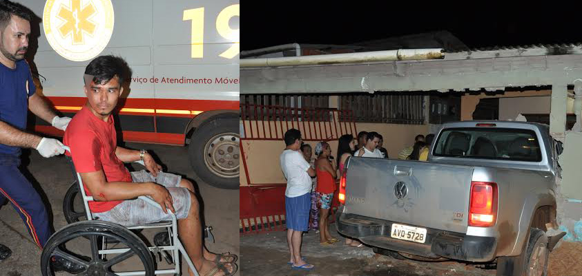 Jovem que estaria dirigindo a caminhonete teve ferimentos pelo rosto motorista-amarok