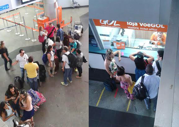 Passageiros reclamam que não conseguem informações sobre o voo cancelado voogol4