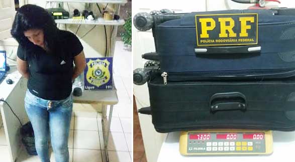 Peruana é presa pela PRF ao tentar entrar no Acre com 7 quilos de cocaína