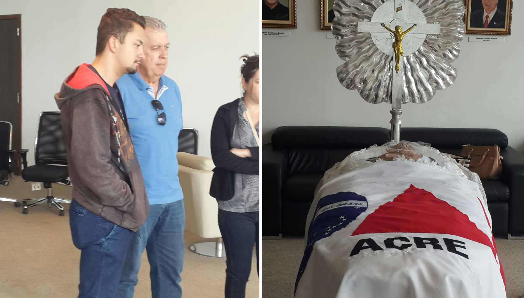 Amigos e familiares se despedem do advogado Emilson Brasil durante velório na OAB