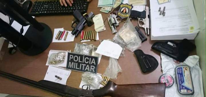 As armas e munições apreendidas/Foto: Assessoria