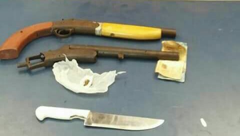 As armas e sementes apreendidas/Foto: ContilNet