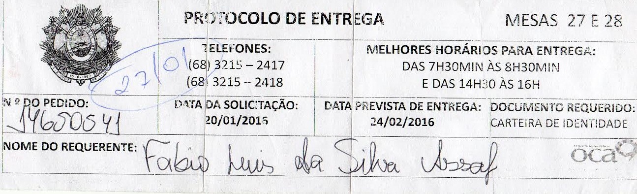 Cidadão denuncia descaso do Instituto de Identificação e atraso de documentos