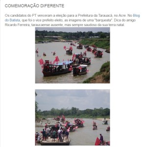 Imagem usada por Sibá foi tirada em 2012