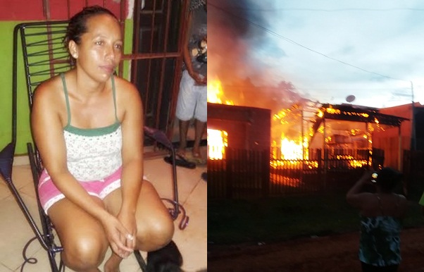 Homem não aceita separação e incendeia casa e comércio; família fica sem nada