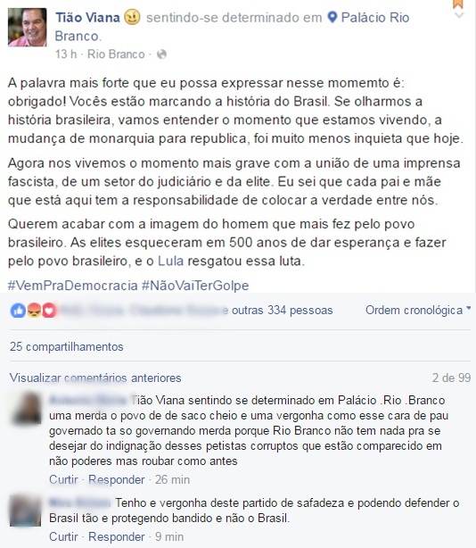 Tião é novamente criticados na internet