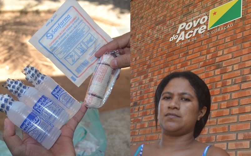Com estoque vazio no Huerb, família compra curativos para homem que teve perna amputada