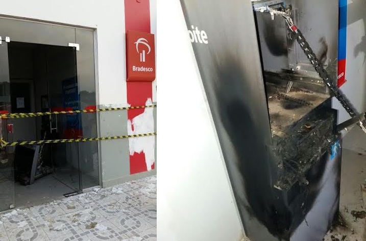Criminosos tentam arrombar caixa eletrônico em Manoel Urbano