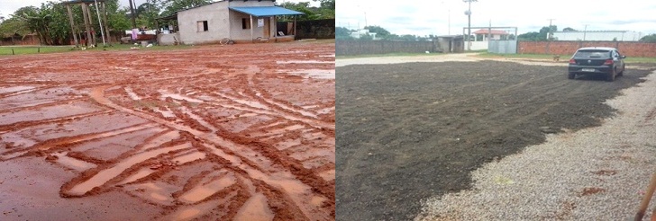 Estacionamento antes e depois 