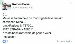 Vítima denuncia o caso