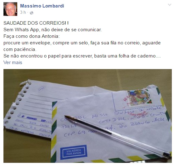 Padre sugere envio de cartas