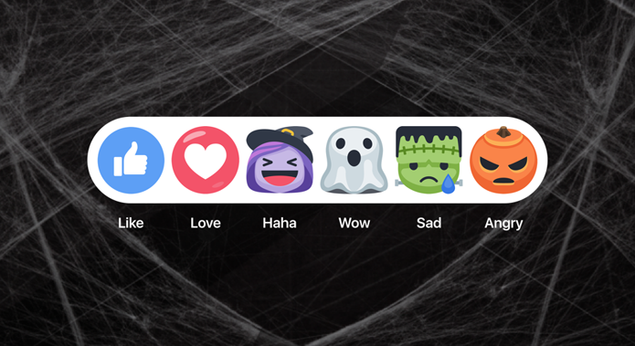Facebook comemora Halloween com reactions de bruxa