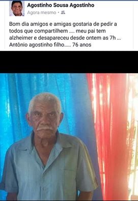 O filho postou uma nota na sua página no Facebook, pedido ajuda/Foto: ContilNet