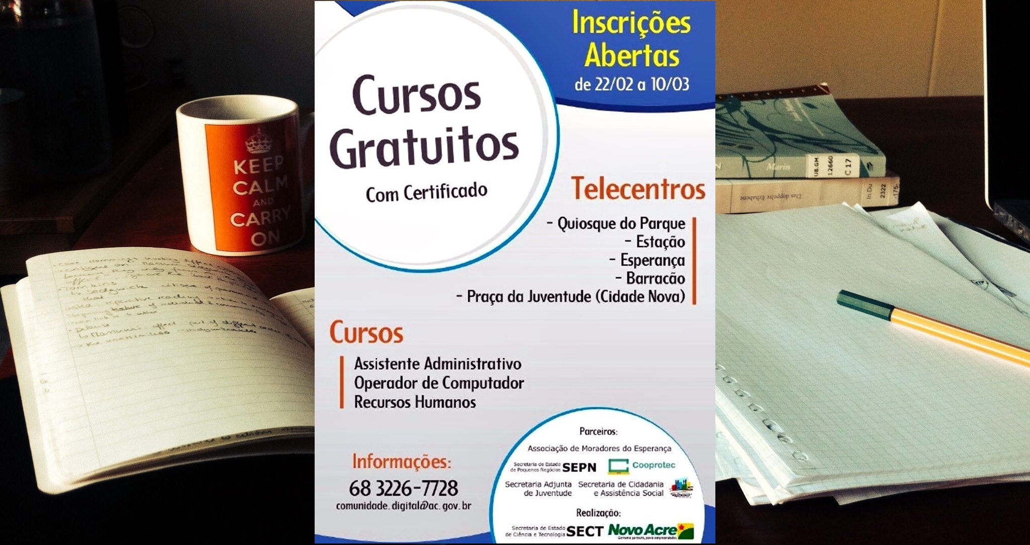 Secretaria de Ciência e Tecnologia do Acre oferece cursos profissionalizantes gratuitos