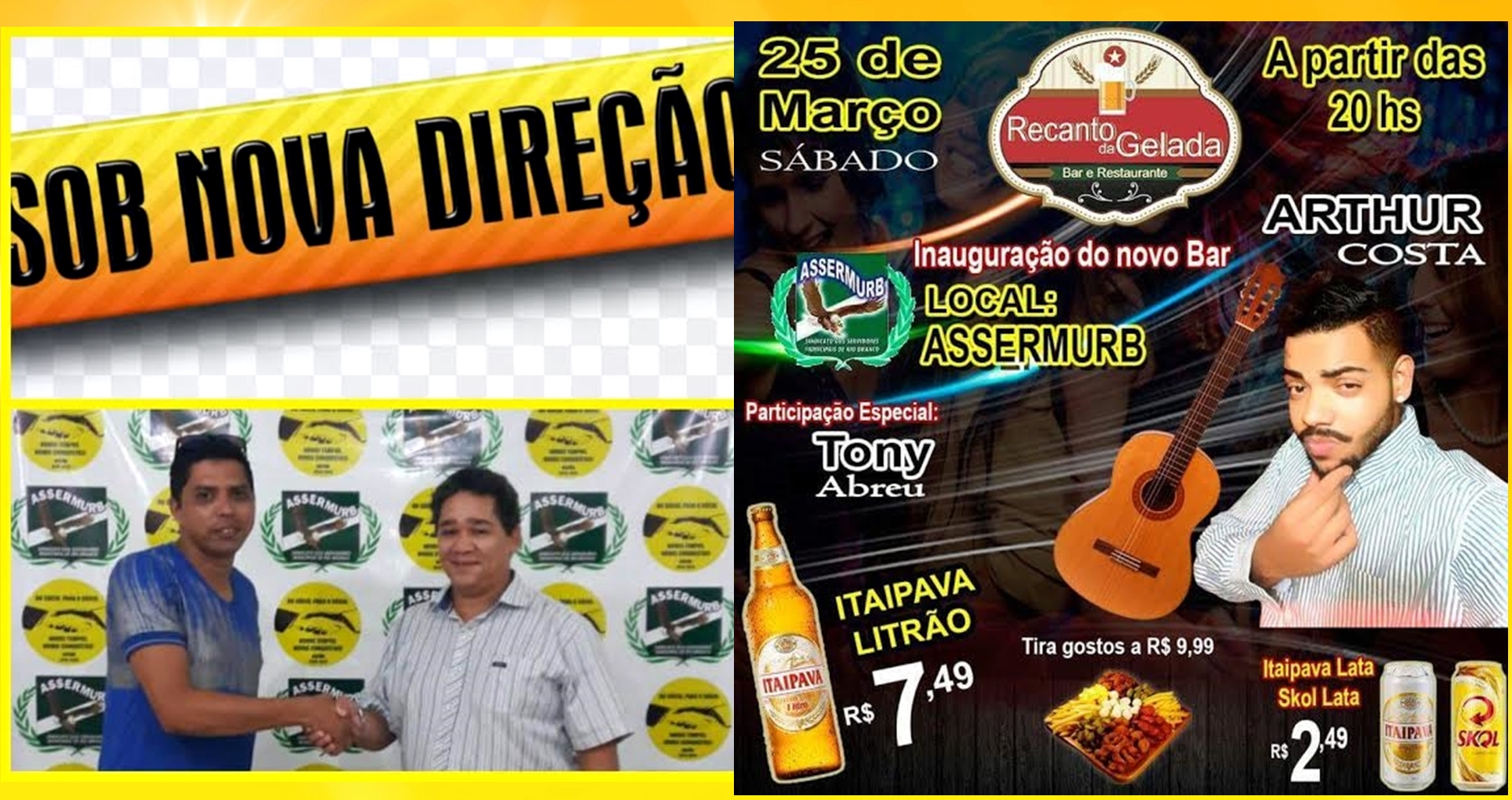 Inauguração do “Recanto da Gelada”, o novo bar e restaurante da Assermurb será neste sábado