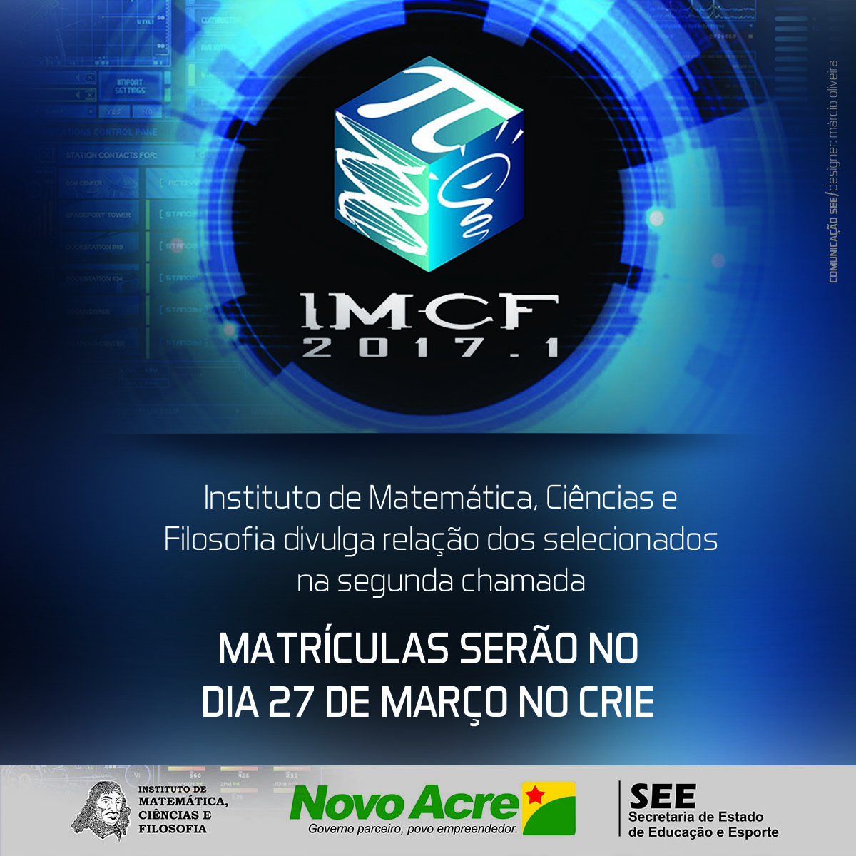 Inscrições para 2ª chamada do Instituto de Matemática começam na próxima segunda-feira