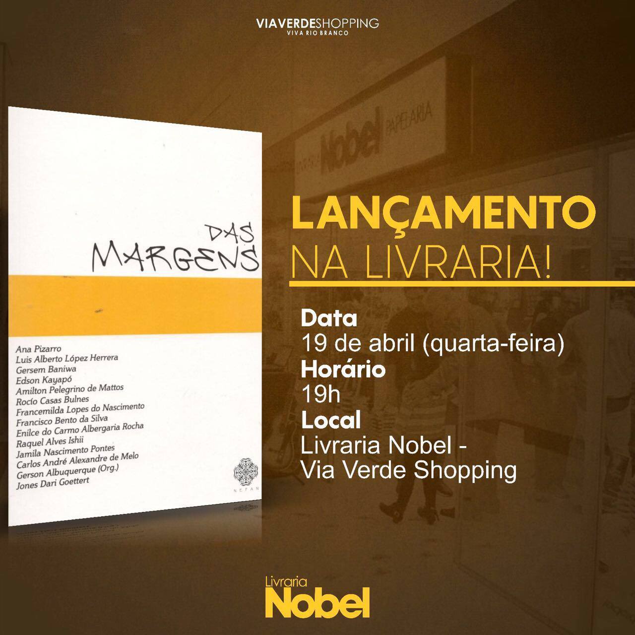 Coletânea de artigos “Das Margens” será lançada nesta quarta no Via Verde Shopping