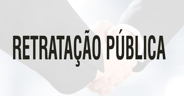 NOTA DE RETRATAÇÃO PÚBLICA