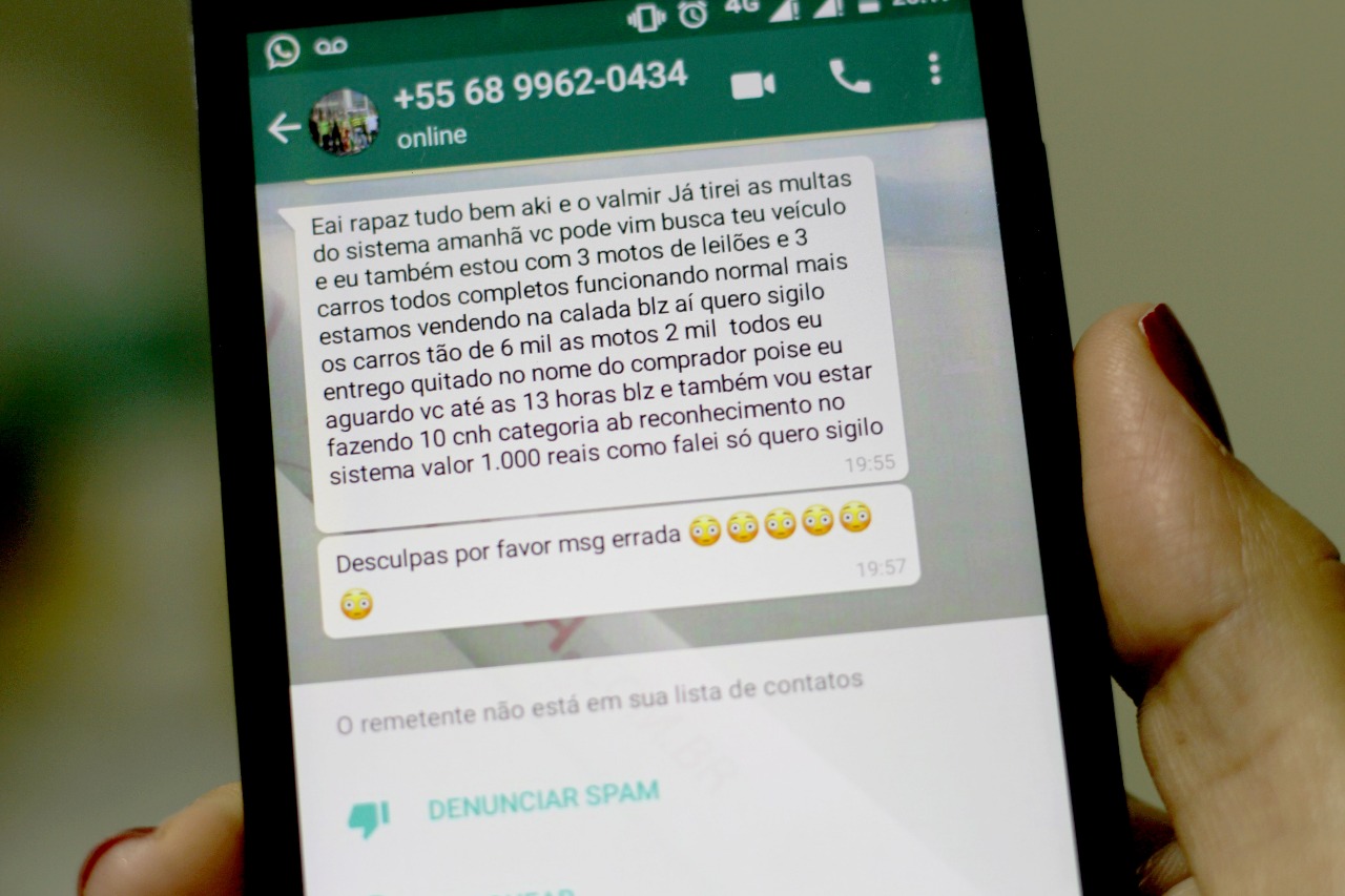 Detran alerta população sobre mensagem com informações falsas via WatsApp