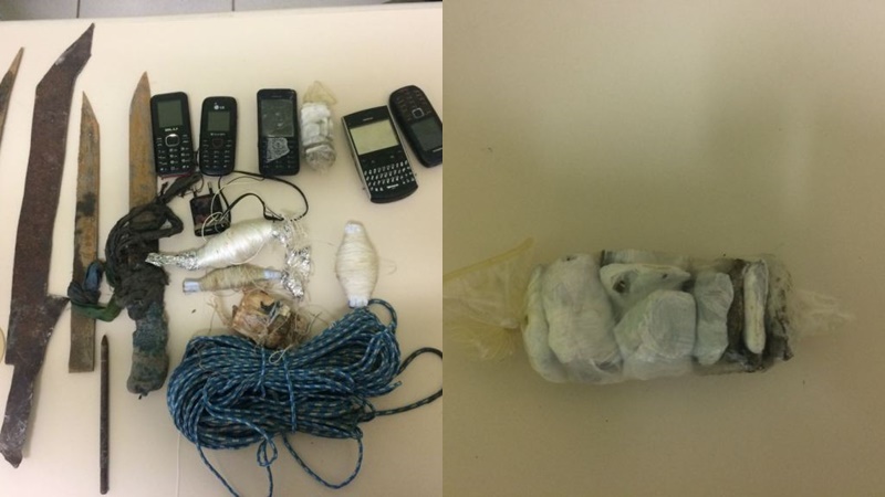 Agentes penitenciários apreendem armas artesanais e celulares dentro do presídio de Sena Madureira