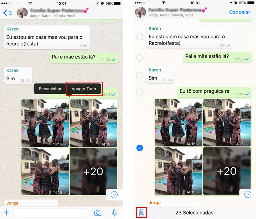 Como apagar um grupo de fotos no WhatsApp para iPhone de uma só vez