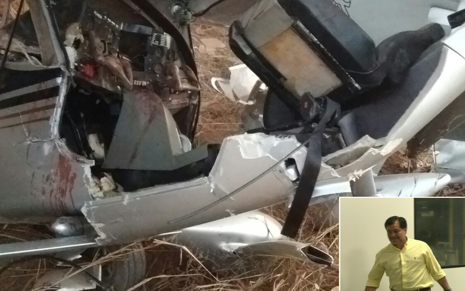 Avião pilotado por ex-senador boliviano Roger Pinto Molina cai em Goiânia na tarde deste sábado