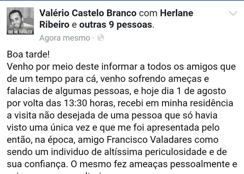 Ex-militante do PMDB de Brasileia acusa vereador de envolvimento em possíveis ameaças sofridas
