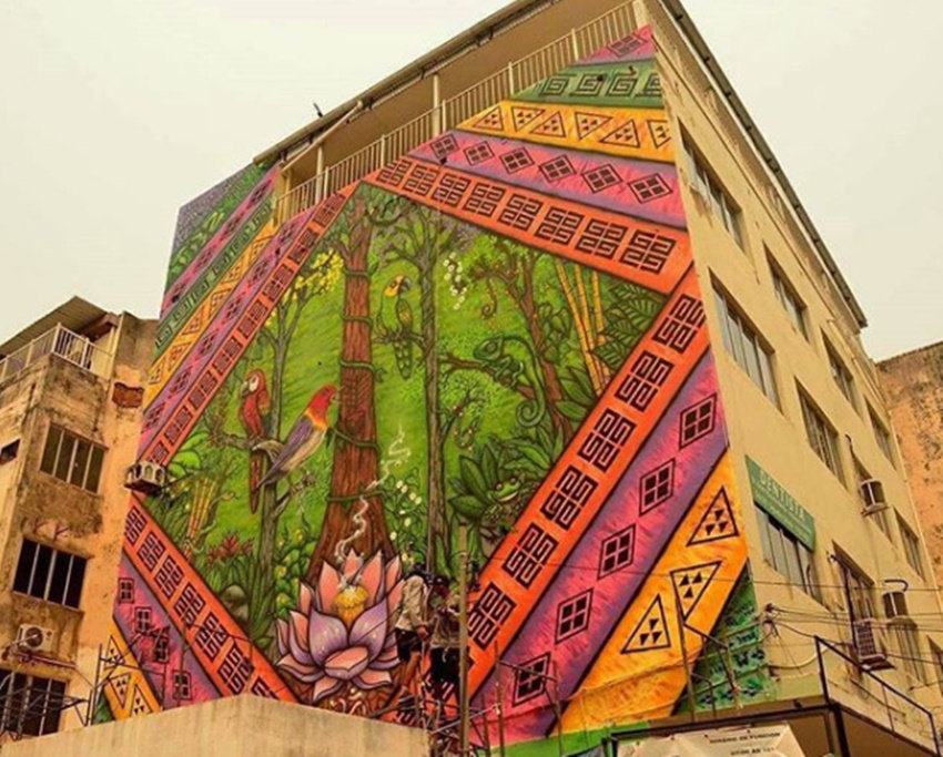 TRZ Crew finaliza grafite gigante com mais de 15 metros de altura no centro de Rio Branco