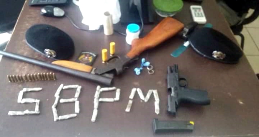 Após denúncia anônima, Polícia Militar apreende armas e drogas no Montanhês