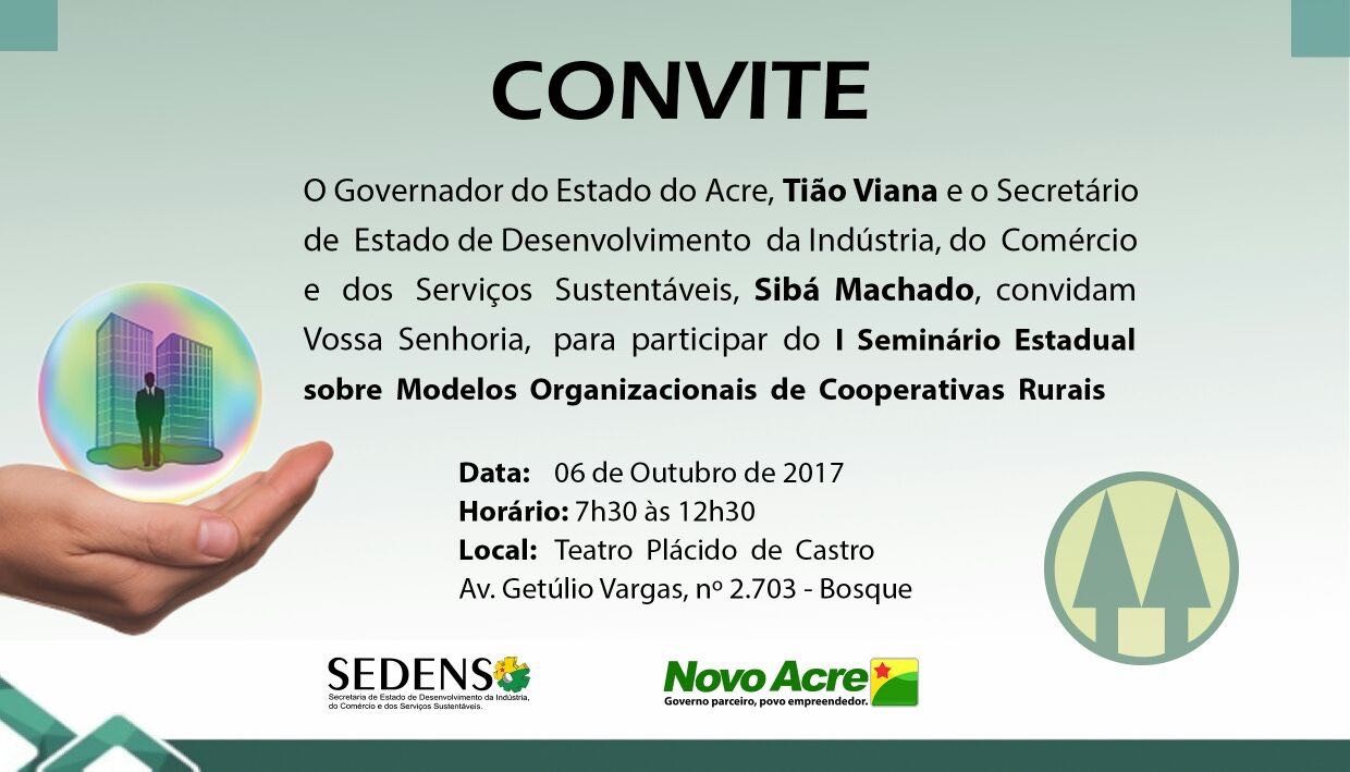 Rio Branco sediará 1º Seminário Estadual sobre Modelos Organizacionais de Cooperativas