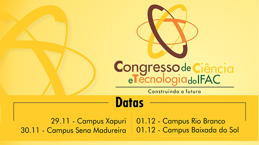 Abertas inscrições para programações do II Congresso de Ciência e Tecnologia do Ifac