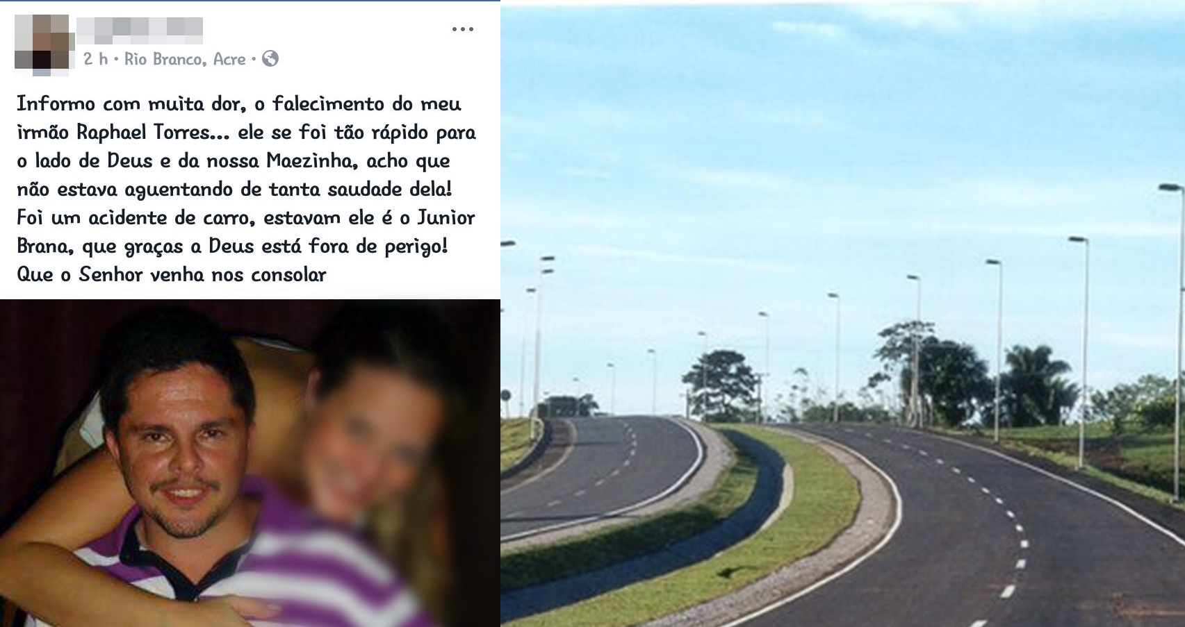 Homem morre em acidente na rotatória do Aeroporto Internacional de Rio Branco