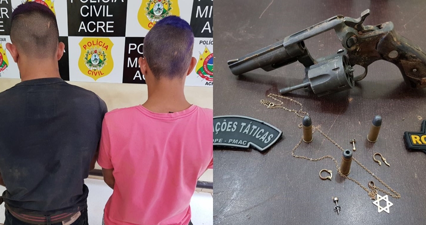 Polícia Militar prende dupla por porte ilegal de arma de fogo no Novo Horizonte