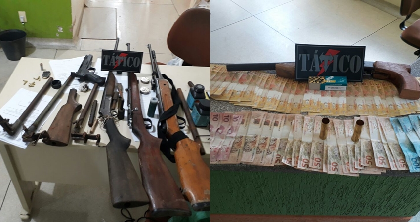 Polícia Militar de Tarauacá apreende quatro armas de fogo, munições e mais de 2 mil reais