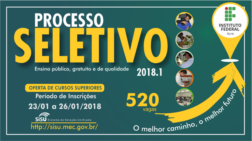 Inscrições para cursos superiores do Ifac começam dia 23 de janeiro; saiba mais