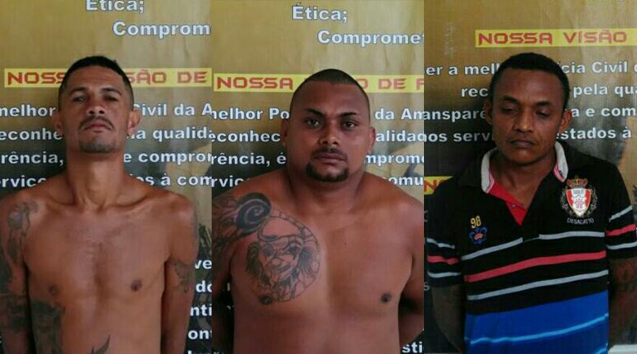 Polícia prende três suspeitos de roubo, tentativa de homicídio e tráfico de drogas