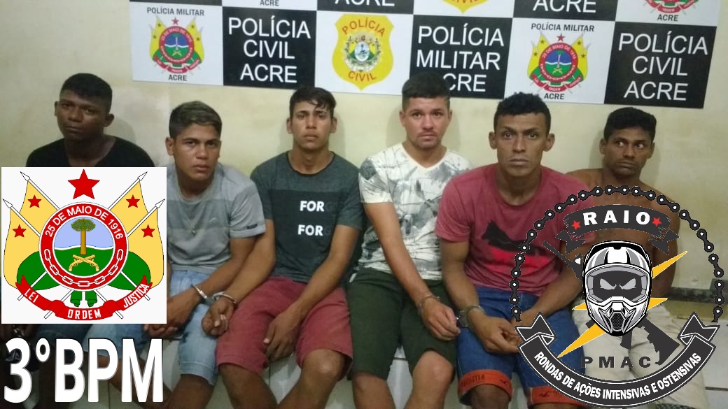 Polícia Militar apreende armas, veículo e captura seis pessoas em Rio Branco