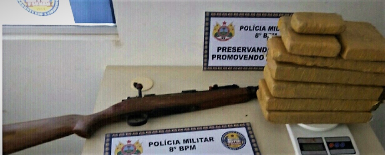 Polícias Militar e Civil apreendem fuzil e quase 5 kg de maconha em Sena Madureira