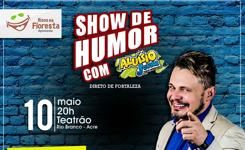 Show de humor com Aluísio Junior acontece nesta sexta-feira em Rio Branco; confira