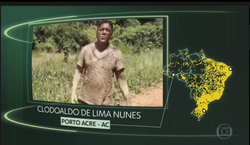 No Fantástico, agricultor aparece encoberto de lama e denuncia descaso do governo com ramais no Acre