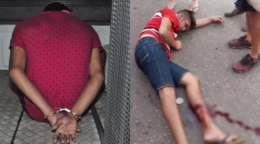 Policial reage a assalto e criminoso é baleado com tiro na perna em Rio Branco