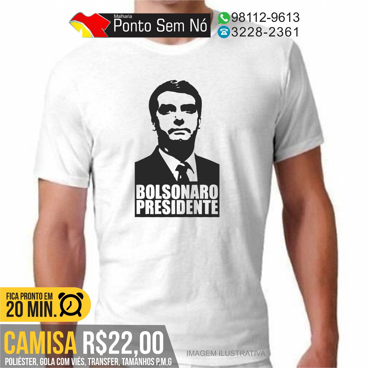 Malharia Ponto sem Nó vende mais de 300 camisas personalizadas de Jair Bolsonaro