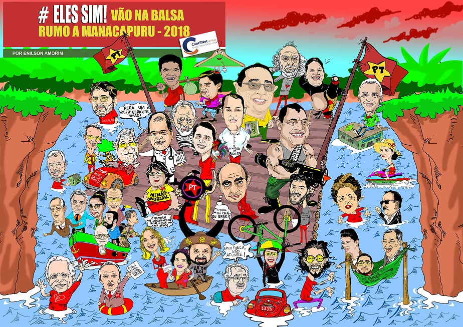 ContilNet publica tradicional balsa para Manacupuru, desta vez carregada com a turma do PT