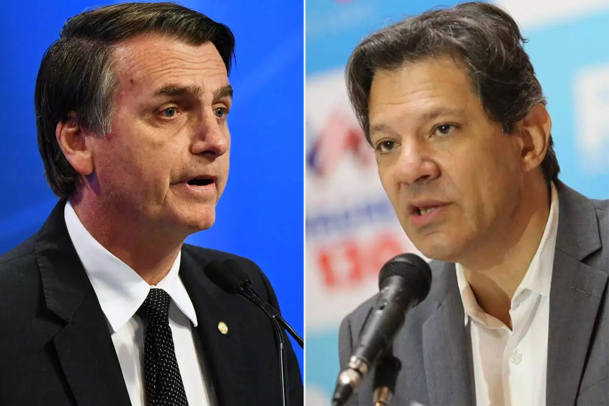 Bolsonaro chama Haddad de “fantoche de corrupto” e petista retruca que oponente foge ao debate