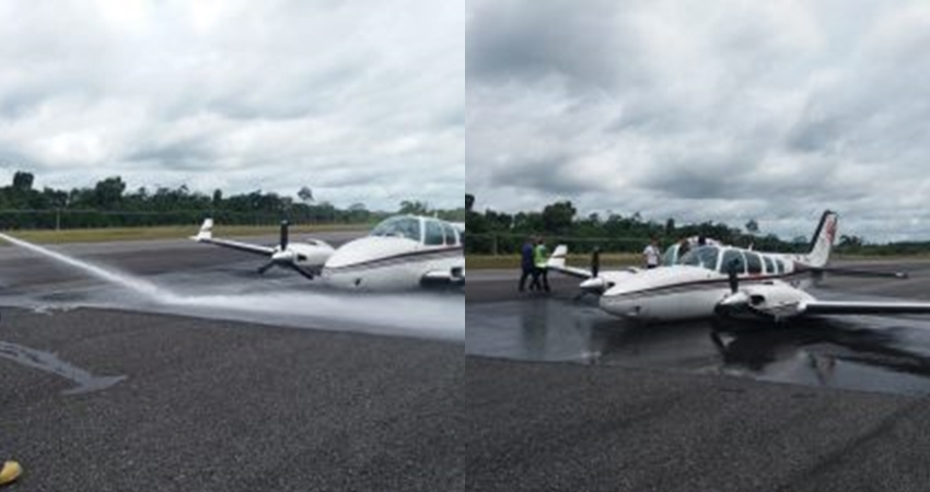 Avião da Aerobran faz pouso de barriga no Aeroporto Internacional de Cruzeiro do Sul