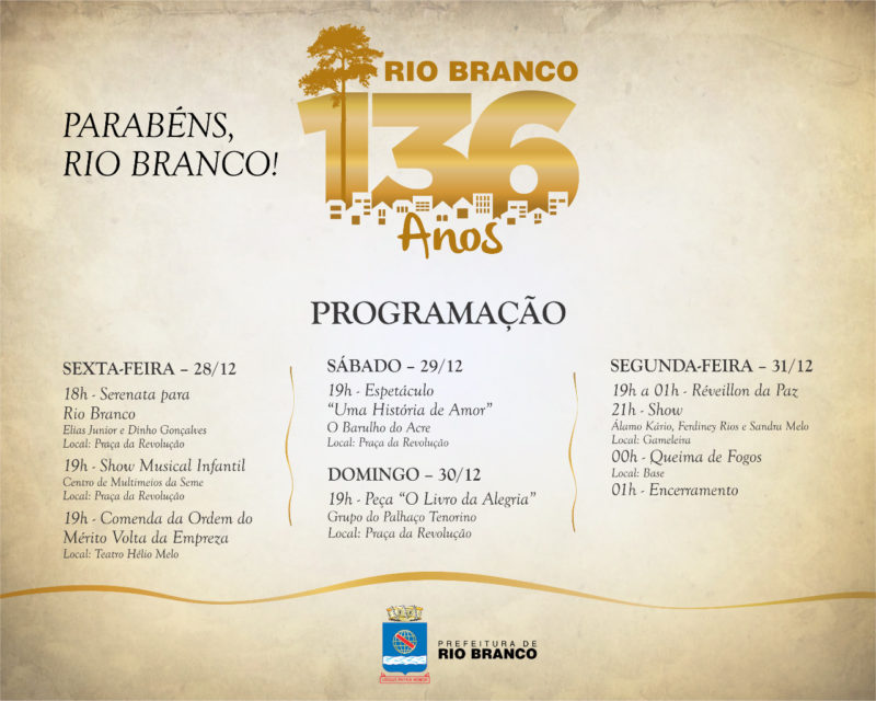 Em 136 anos de história, Rio Branco, que já foi Penápolis, teve 100 prefeitos