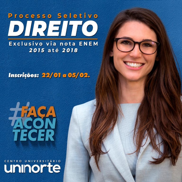 Curso de direito tem processo seletivo via ENEM no Centro Universitário Uninorte